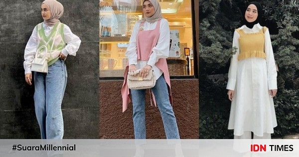 9 inspirasi fashion hijab dengan vest, lagi musimnya nih!