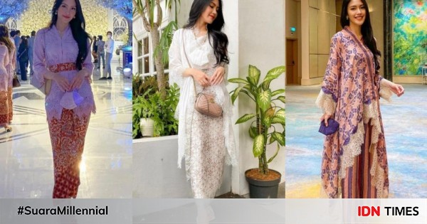 10 ootd kondangan ala penyanyi deanda puteri, ada kaftan hingga kebaya