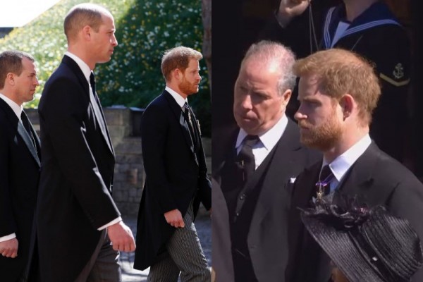 10 Potret Pangeran Harry dan William di Pemakaman Pangeran Philip
