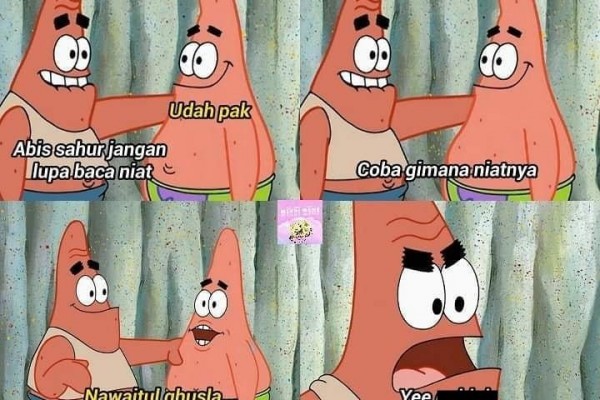 10 Meme Ramadan SpongeBob dan Warga Bikini Bottom, Kocak Abis