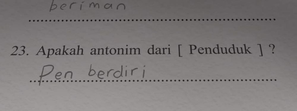 10 Potret Jawaban Nyeleneh di Soal Bahasa Indonesia, Ngawur Pol!