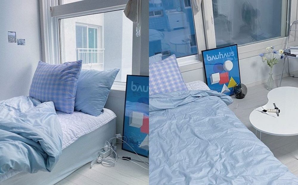 Bak Tinggal di Pantai! 10 Inspirasi Kamar Tidur Bertema Biru Pastel