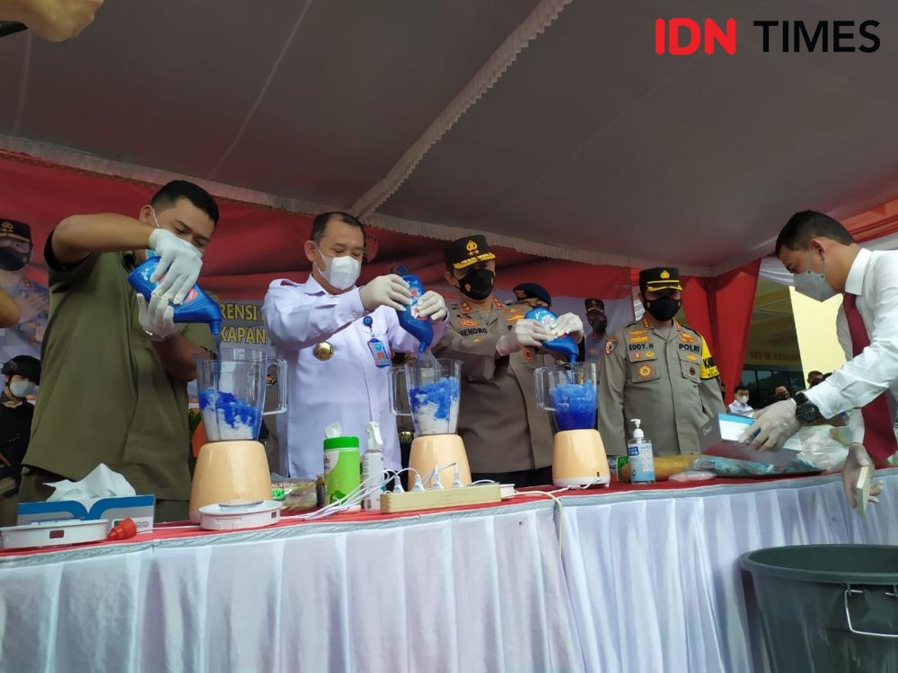 Polda Lampung Musnahkan 52 Kg Sabu, 152 Kg Ganja, dan 13.487 Ekstasi
