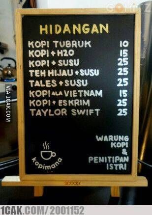 10 Tulisan Nama Warung Kopi yang Bisa Bikin Pengunjungnya Ngakak