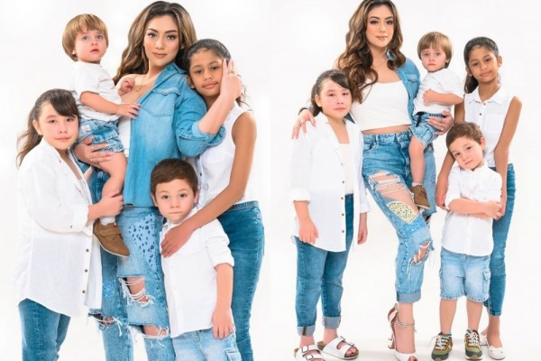 Tanpa Stefan, 10 Gaya Pemotretan Terbaru Celine Evangelista dan Anak