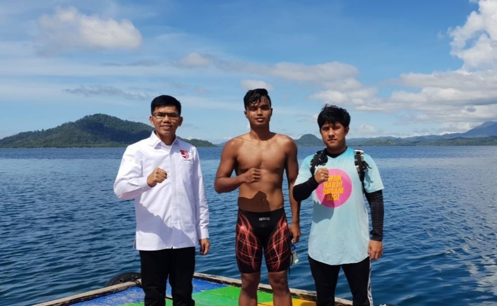 Atlet PON Open Water Swiming Lampung Naufal Rizki Latihan ala Marinir