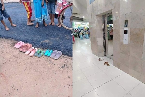 9 Potret Kocak Orang Lepas Sandal di Tempat Umum, Terlalu Sopan!