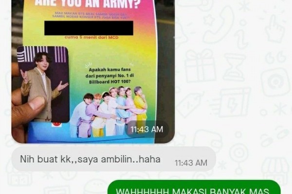 Kocak Sampai Ngenes, 10 Chat Driver Ojek Online dapat Orderan BTS Meal