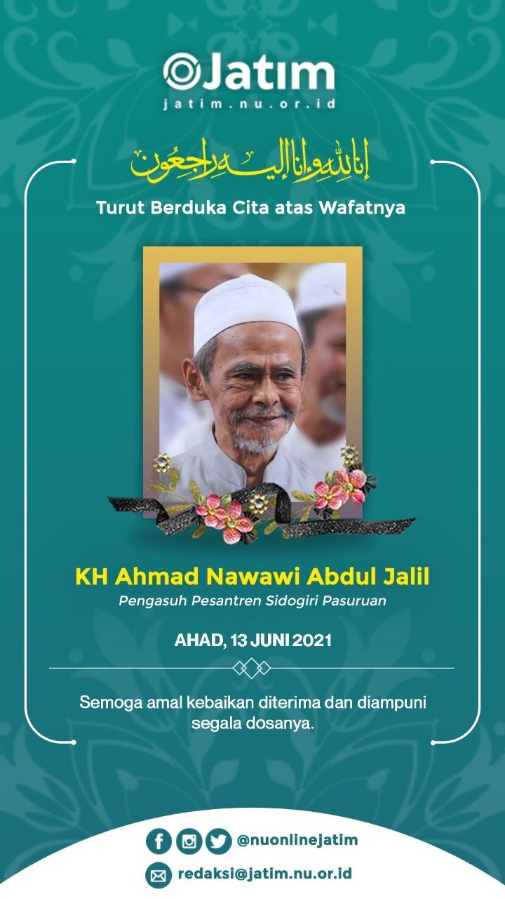 Pengasuh Ponpes Sidogiri, KH Nawawi Abdul Jalil Wafat