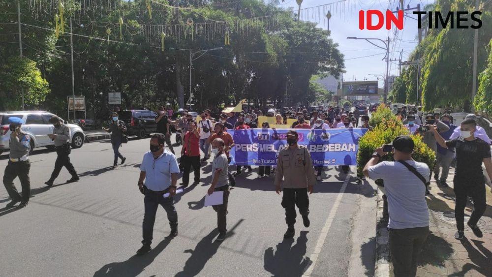 Jurnalis Siantar Demo, Tuntut Polisi Usut Kematian Pemred Media Online