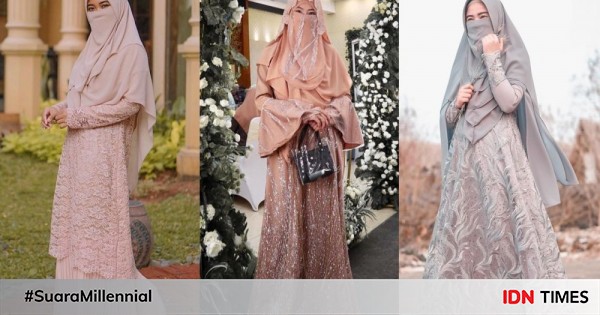 Inspirasi Gamis Bercadar untuk Kondangan, Gaya Pesta Stylish