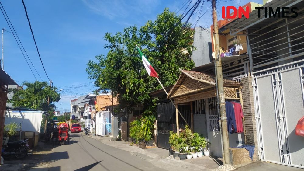 Tiap Rumah di Titang Makassar Kibarkan Bendera Tim Jagoan Euro 2020