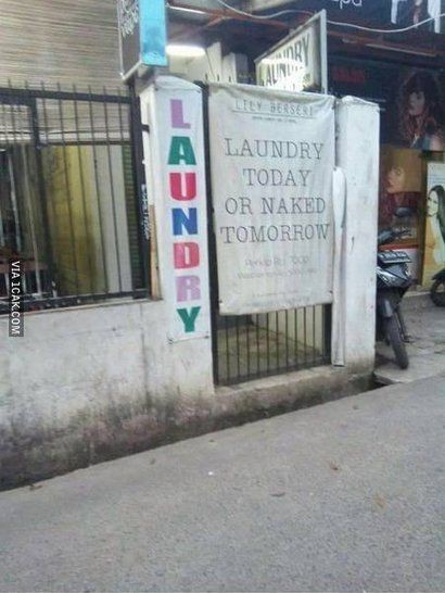 10 Tulisan di Spanduk Tempat Laundry ini Kocak Jika Dibaca Baik-Baik