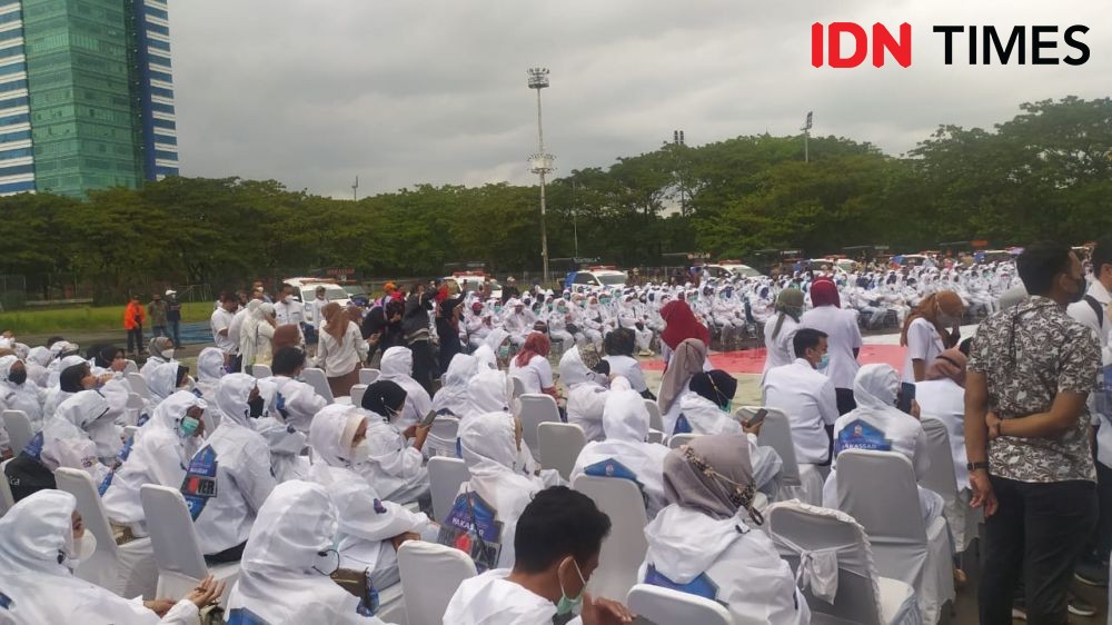 Ribuan Orang Berkerumun di Peluncuran Satgas Detektor COVID Makassar