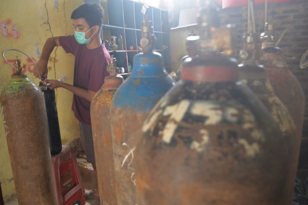 Permintaan Oksigen di Lampung Meningkat, Stok Tabung di Agen Minim