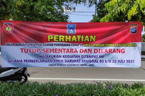 Lapangan Pemda Sleman Ditutup, Warga Diminta Olahraga di Rumah