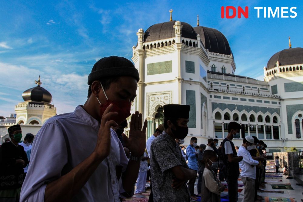 Salat Idul Adha saat PPKM Darurat, Masjid Raya Al Mashun Lebih Lengang