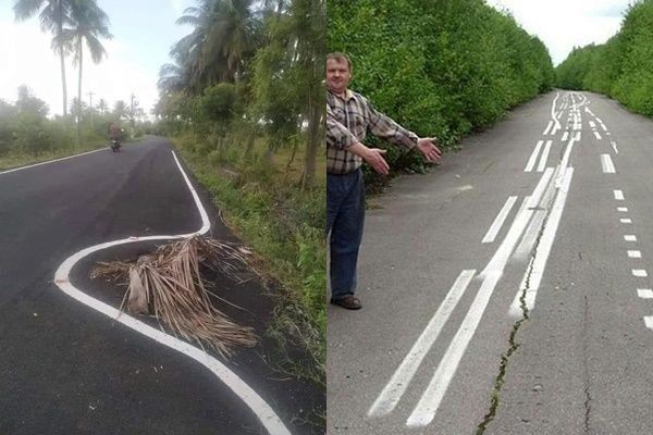 10 Potret Orang Gak Becus Bikin Marka Jalan Ini Bikin Tepok Jidat
