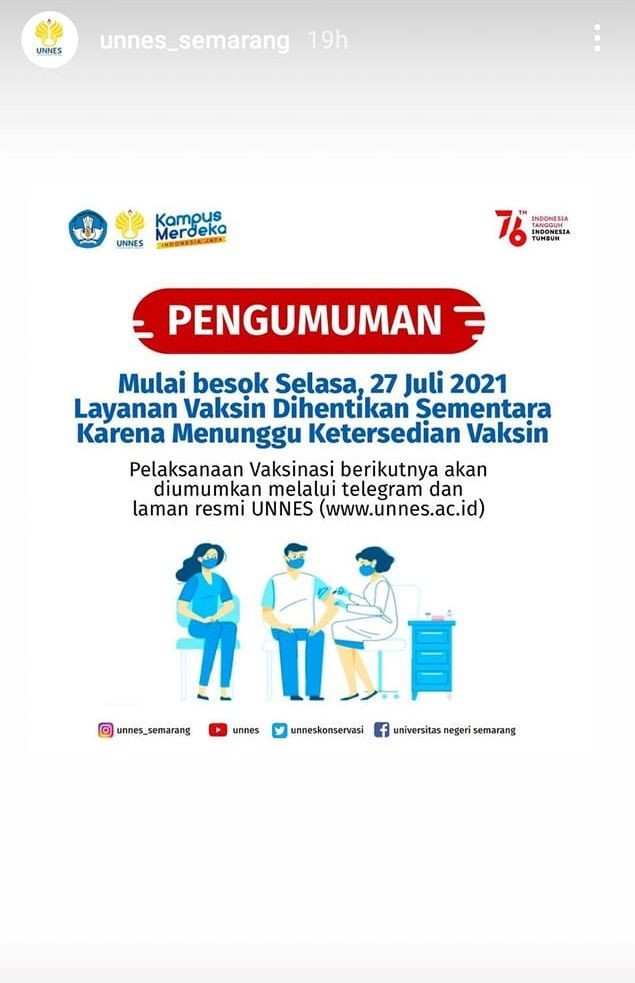 Vaksin Habis! Masyarakat Ditolak Mau Vaksinasi di Unnes Semarang