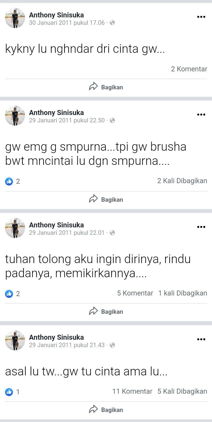 10 Status Facebook Jadul Anthony Ginting Ini Bucin Parah