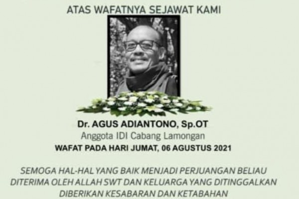 Lagi, Dokter di Kabupaten Lamongan Gugur Terpapar COVID-19