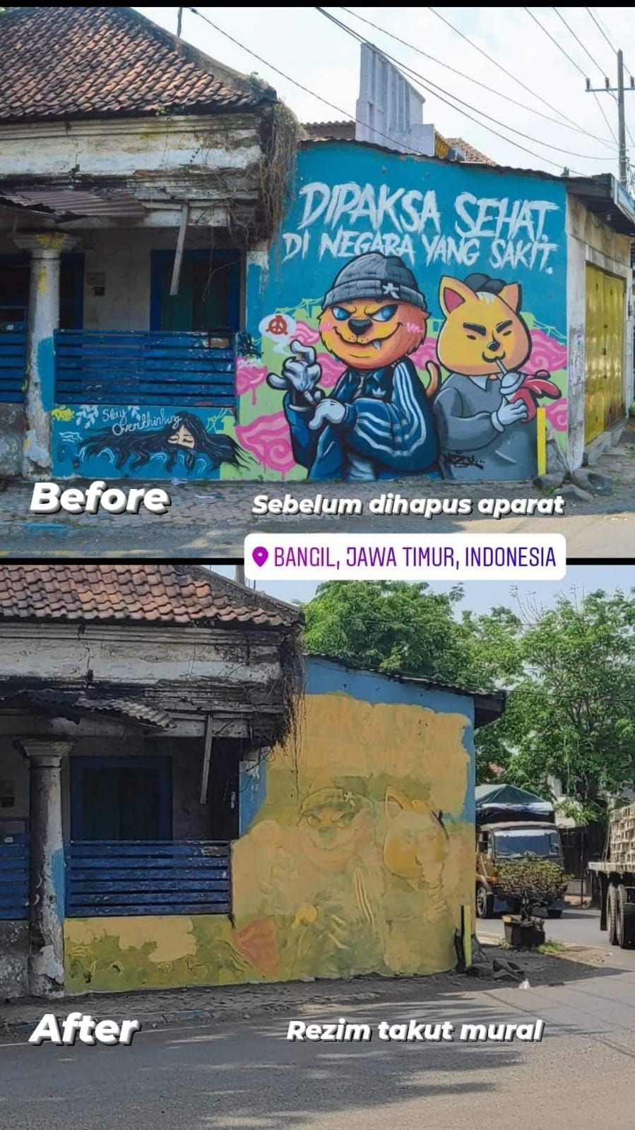 Mural Mirip Jokowi Tertutup Masker Mejeng di Jembatan Pasupati Bandung