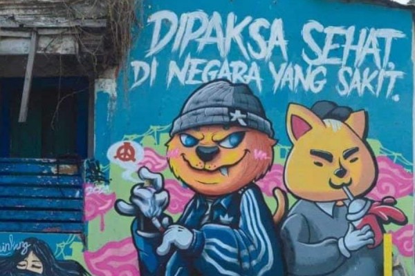 Satpol PP Pasuruan Bantah Panik dengan Mural 'Dipaksa Sehat'