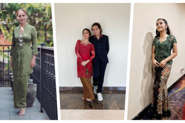 10 Referensi Kebaya Kondangan Warna Merah dan Hijau, Manis Banget!