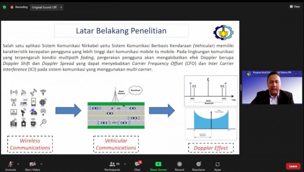 Doktor ITS Buat Metode Komunikasi Antar Kendaraan Lebih Lancar