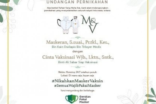 Pasangan Tak Terpisahkan, Yuk Nikahkan Masker dan Vaksin Cegah COVID