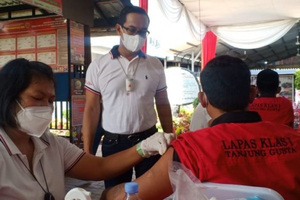 1.012 Warga Binaan Lapas Tanjung Gusta Ikut Vaksinasi Kedua