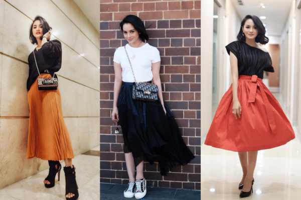 9 OOTD dengan Midi Skirt ala Ririn Ekawati, Mama Hits Stylish