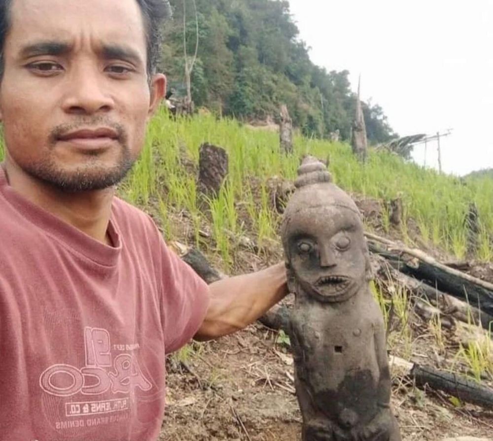 Viral! Petani di Labura Temukan Patung, Diduga Peninggalan Batak Kuno