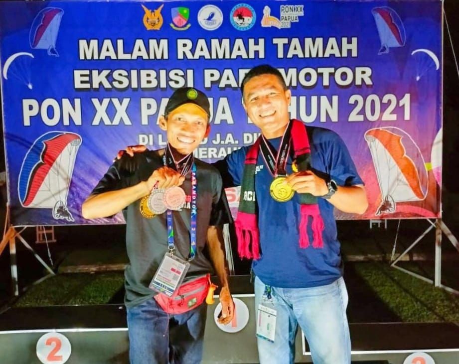 Atlet Paramotor Lanud PM Bun Yamin Borong Medali Ekshibisi PON Papua
