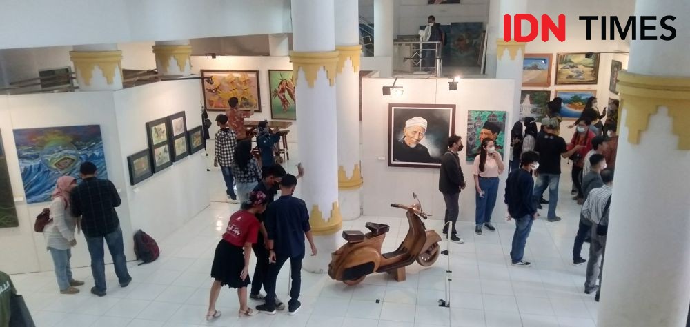 Pameran Rupa Seniman Lampung, Ajak Pengunjung Masuk Suasana Kebakaran 