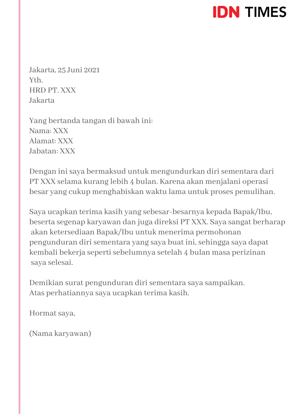 12 Contoh Surat Resign Yang Baik Dan Profesional