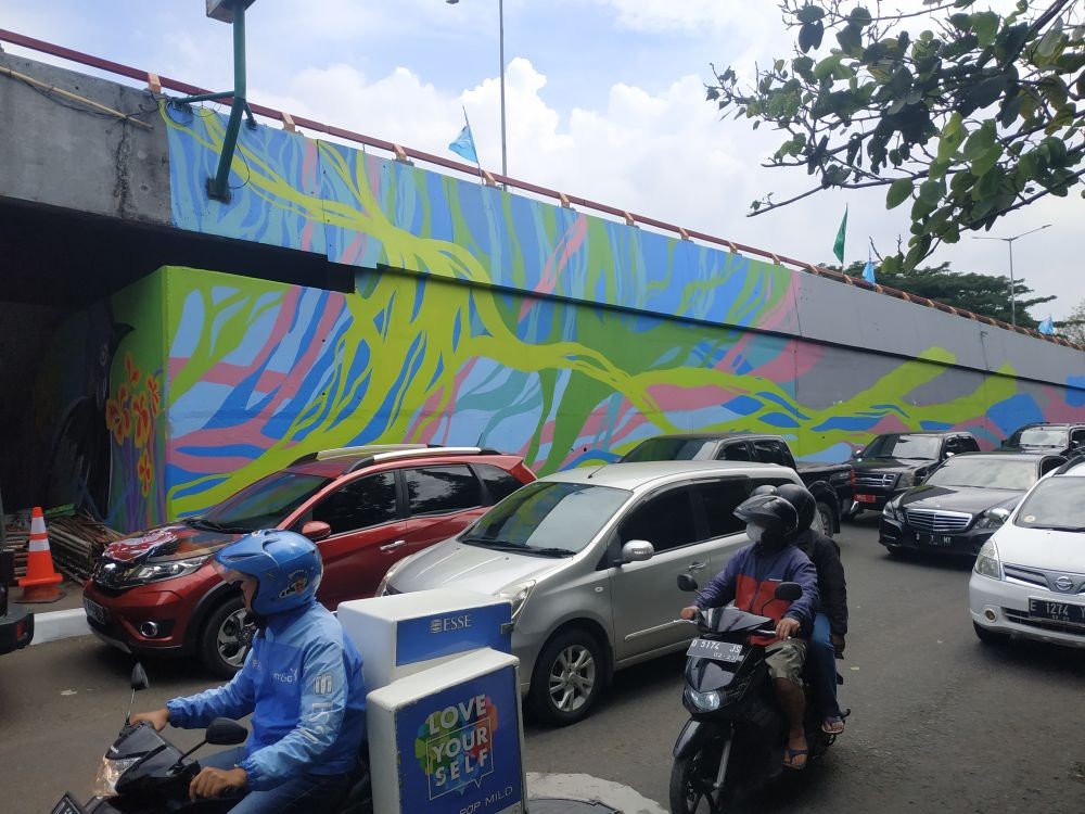 Lagi dan Lagi, Tembok Hias di Baksil Kota Bandung Jadi Korban Vandalisme 