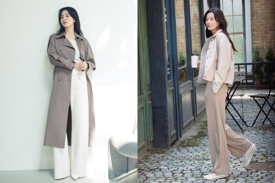 Suit pants Song Hye Kyo same style wide-leg pants casual long pants loose  straight pants