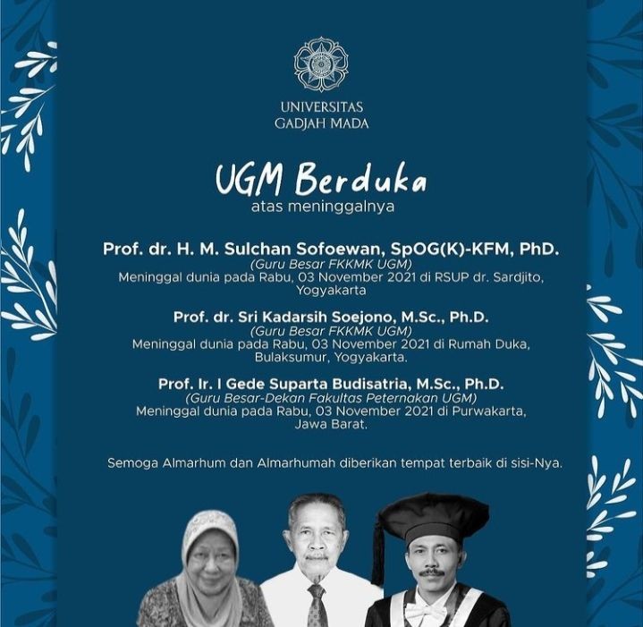 UGM Berduka Kehilangan 3 Guru Besar Sekaligus Dalam 2 Hari