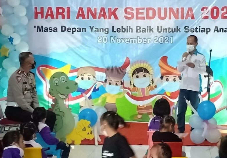 Hari Anak Sedunia 2021, Polda Lampung Sambangi Rumah Singgah Bussaina