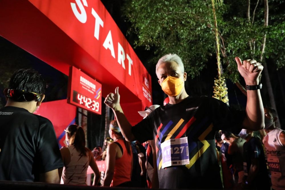 Ikut Borobudur Marathon, Ganjar Ngaku Kecapekan, Jalannya Sempoyongan