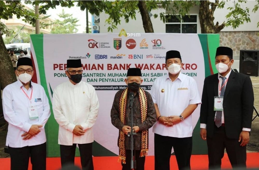 Resmikan Bank Wakaf Mikro di Lampung, Wapres Ma'ruf Amin Beri Pesan