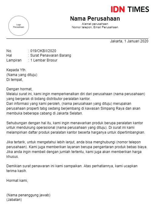 7 Contoh Surat Penawaran Barang Yang Baik Dan Benar