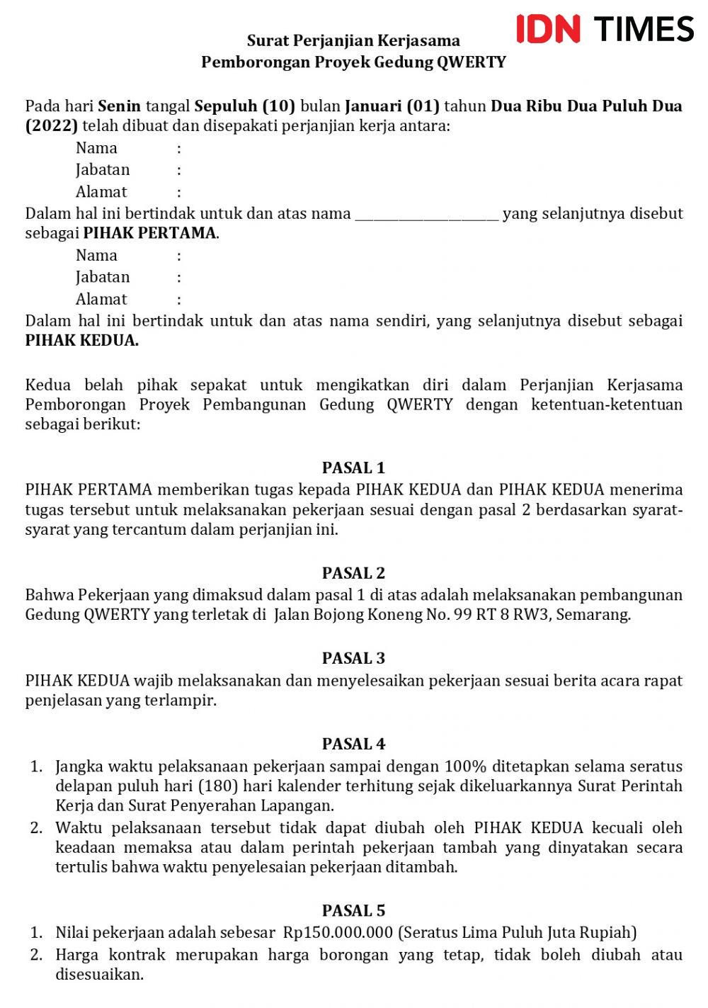 10 Contoh Surat Perjanjian Kerjasama Yang Benar Simak Yuk Porn Sex Picture 