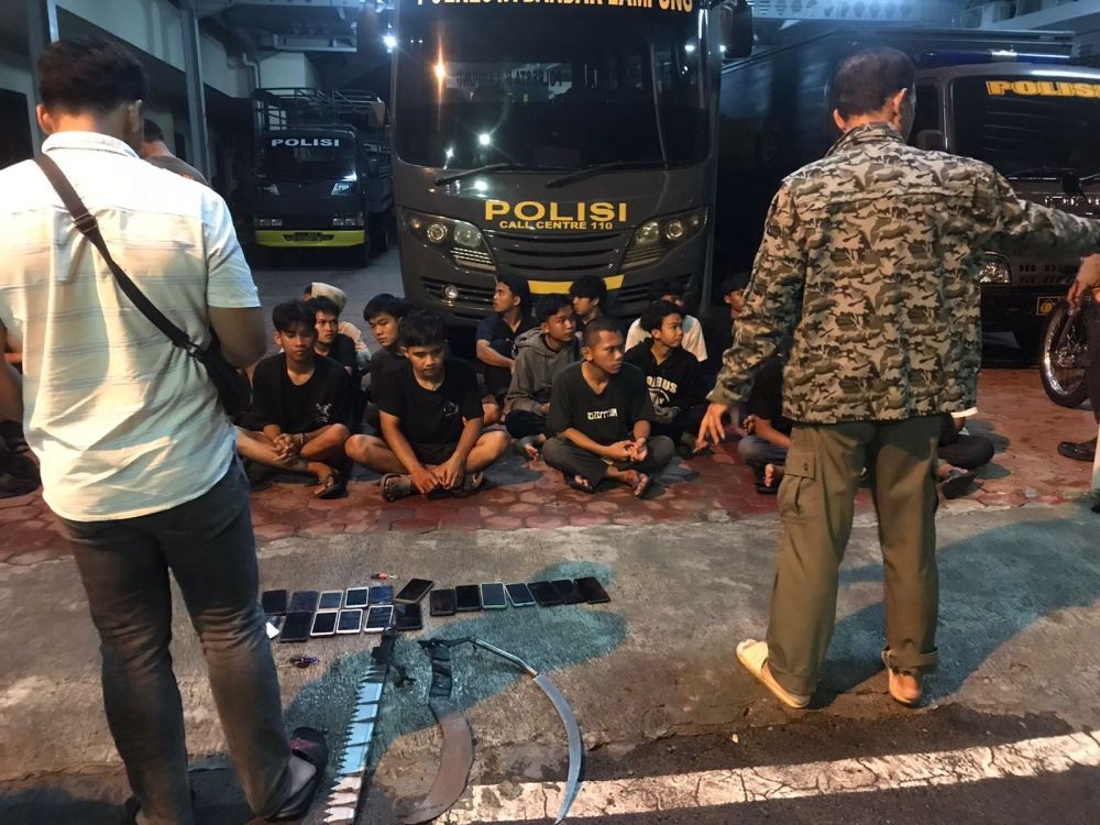 Polisi Amankan Puluhan Pelajar Bandar Lampung Terlibat Aksi Tawuran