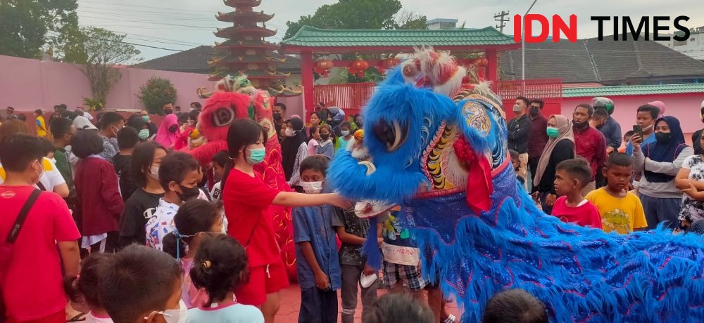 Tarian Borongsai Meriahkan Imlek di Kelenteng Guang De Miao 