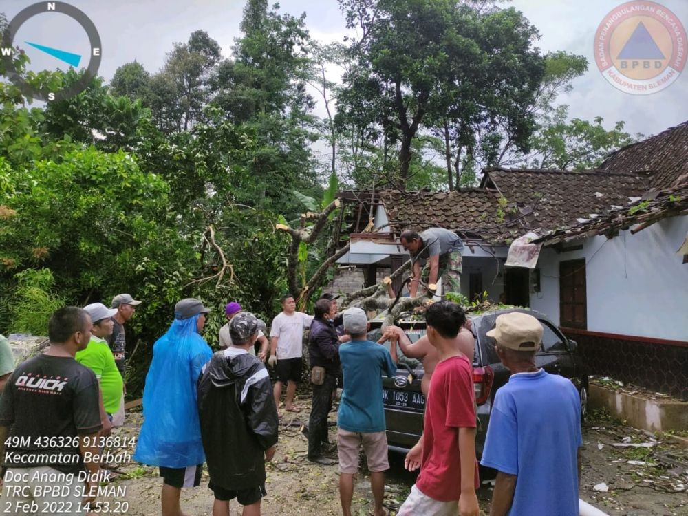 Hujan Deras di Sleman, Puluhan Pohon Timpa Mobil hingga Rumah  