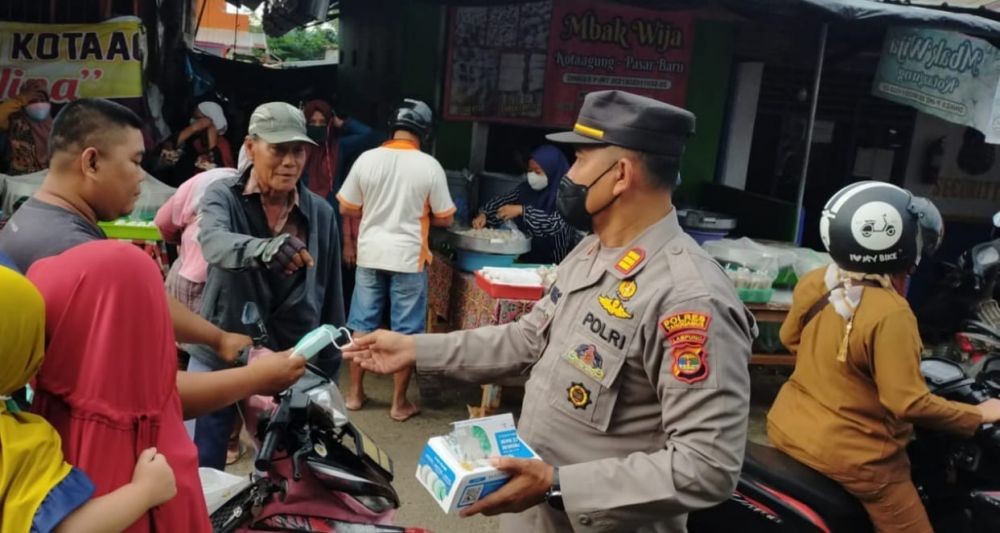 Operasi Yustisi di Pasar Kota Agung, Guru PNS Terciduk Tak Pakai Masker