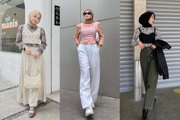 10 Padu Padan Crop Tank Top untuk Style Hijab, Kekinian Bang