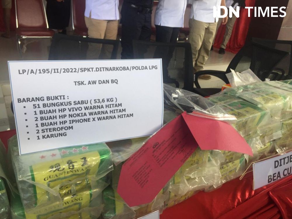 Bravo! Polda Lampung Ungkap Peredaran Sabu 53,6 Kg dari Thailand